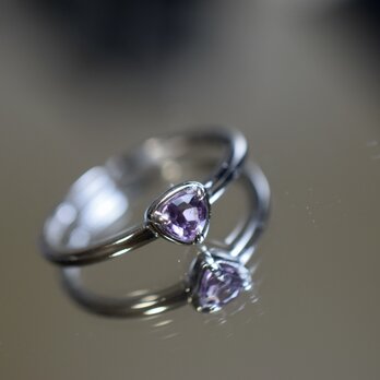 RG10-162 シルバー 非加熱 高貴の蘇芳紫色 スピネル リング ミャンマー産 フリーサイズ 指輪