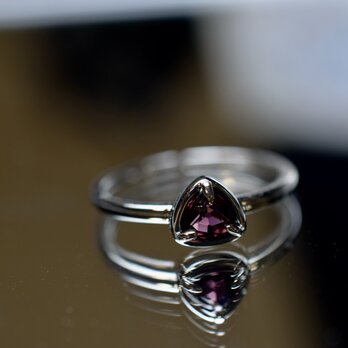 RG10-163 シルバー 非加熱 高貴の蘇芳色 スピネル リング ミャンマー産 フリーサイズ 指輪 金属アレルギー対応