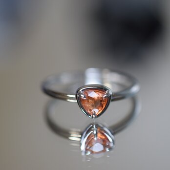 RG10-164 シルバー 非加熱 金橙色 スピネル リング ミャンマー産 フリーサイズ 指輪 金属アレルギー対応