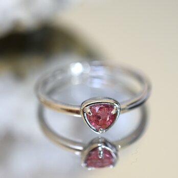 RG10-167 シルバー 非加熱 槿花色 スピネル リング ミャンマー産 フリーサイズ 指輪 金属アレルギー対応