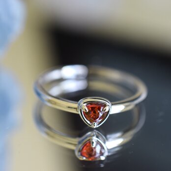 RG10-168 シルバー 非加熱 輝い ピジョンブラッド スピネル リング ミャンマー産 フリーサイズ 指輪 金属アレ