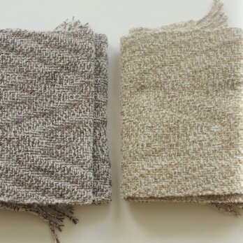 「Mさまご依頼品」手織りウールマフラー・・針葉樹