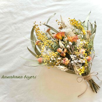 ミモザとユーカリのスワッグ ブーケ