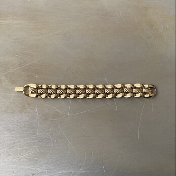 Vintage 80s-90s USA retro gold tone wide design chain bracelet