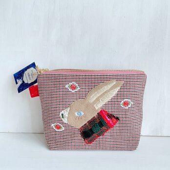 うさぎとお花のポーチ