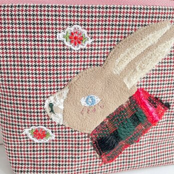 うさぎとお花のポーチ