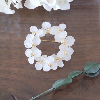 the lace アジサイのリースブローチ （2カラー） #1298