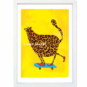 太りすぎた〜　ヒョウ　送料無料 　あらゆるお部屋のポスター　イラスト　アートポスター　アート/sei検索新着順　3981