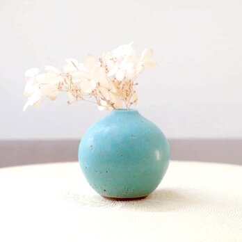 赤陶土とトルコ青釉の一輪挿し