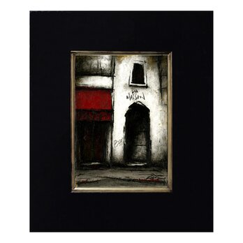 風景画 街角の絵 パリの絵 「路地裏のレストラン」