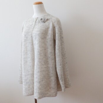 キッドモヘアのニットコート