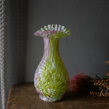 クリシー　花瓶　花器　イエローべース　フランスヴィンテージ　ブロカントのある暮らし