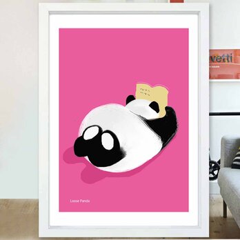ものぐさ　パンダ　送料無料 　あらゆるお部屋のポスター　イラスト　ポスター　アートポスター　アート/sei検索新着順　3982