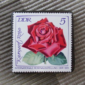 ドイツ　薔薇切手ブローチ10759