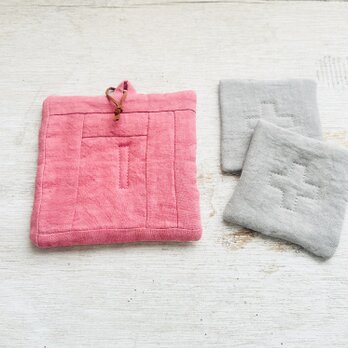 天日干しリネンのポットマット&コースター