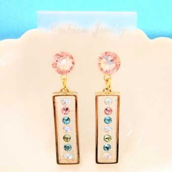 Luce ピンクローズのピアス