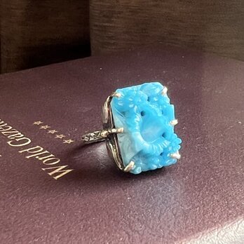 オキュパイドジャパングラスカメオのリング「翼」【hr243】