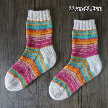 手編みの靴下［洗濯機ok］