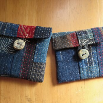 古布パッチステッチポーチ