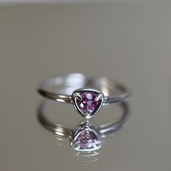 RG10-107 シルバー 宝石質 非加熱 藤紫色 スピネル リング ミャンマー産 フリーサイズ 指輪 金属アレルギー対応