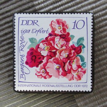 ドイツ　薔薇切手ブローチ10760