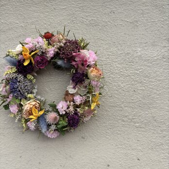 再販　春を待つアンティークなお色の手のひらサイズのリース