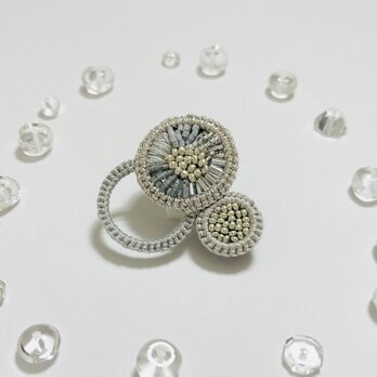 手刺繍のブローチ　en ー縁ー／ss／シルバーb002