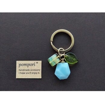 ラフカットアマゾナイトのキーリング