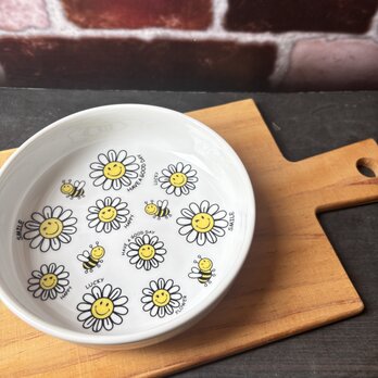 フラワーニコちゃん　ペットフードボウル　ペット食器　浅鉢