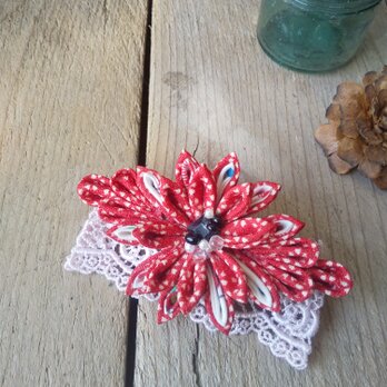 つまみ細工 お花のバレッタ