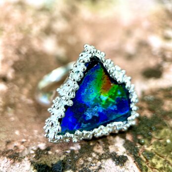 ローマングラスsilverリング(送料無料)