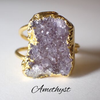 最新作★「原石アメジスト」の世界でひとつの天然石リング