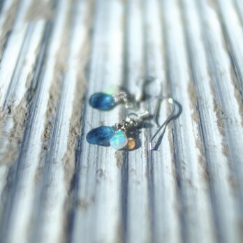 -'Santa Maria' Aquamarine・Opal- hooks