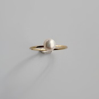 １粒 照り美しい淡水パールリング 重ね付け k10変更