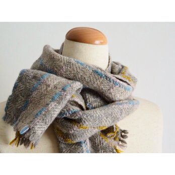 Lambswool×Denmark wool ministole   -beige-