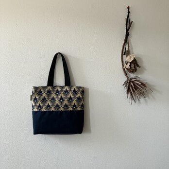 ゴブラン織のトートバッグ紺(BA-125)