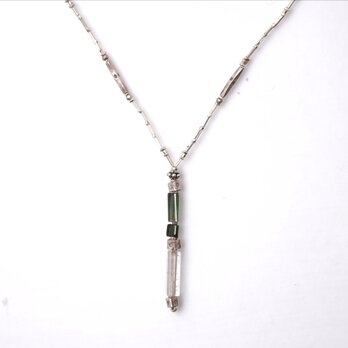 -Tourmaline- silver 'Y-line' pendant