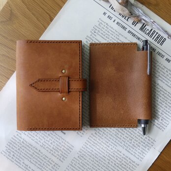 トラベラーズノートカバー／パスポートサイズ（２~3冊用）／革／ブラウン