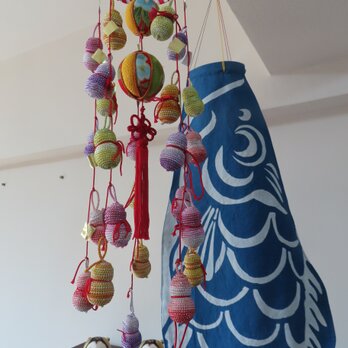 藍染め 鯉のぼり　<大>単体　名入れあり　端午の節句