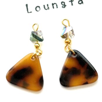 べっ甲ピアス 樹脂ピアス