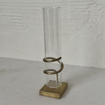 真鍮とガラスの一輪挿し