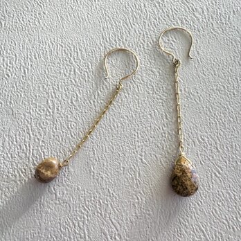 ピクチャージャスパーのチェーンピアス