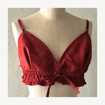 リラックスブラジャー｜ダークレッドドット