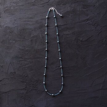 【SV】Seed Pearl Station Necklace／シードパール ステーションネックレス（Dark Blue）