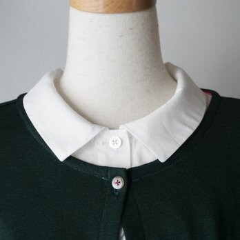 スタンダード襟付け襟長袖カットソー(オフ)