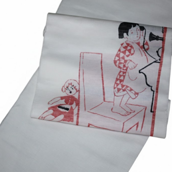 西陣織 麻絹なごや帯 「竹久夢二の世界：大正ロマン・モダン」