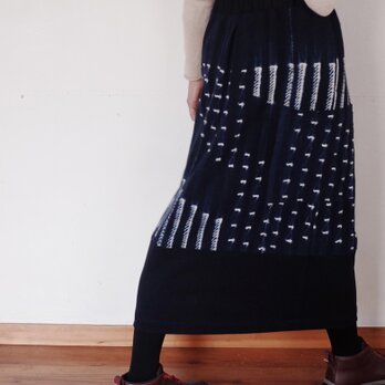 ブルキナファソ　ボボ族の伝統藍染　パッチポケットスート