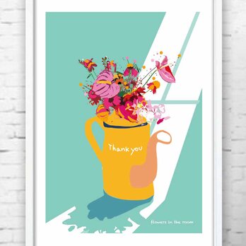 ふりそそぐ日差し　花　送料無料 　どうせなら楽しいポスター　イラスト　アートポスター　アート/sei検索新着順　1203