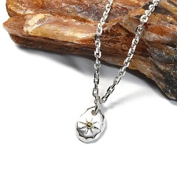 K18 太陽 シルバー ペンダントトップ 一点物 No-02