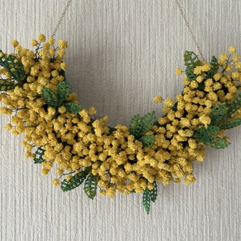 籐のリース　ミモザのリース（大）